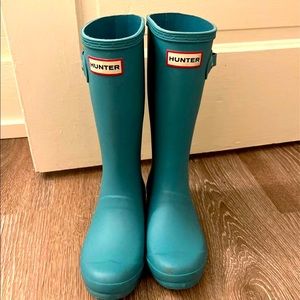 Blue hunter boots